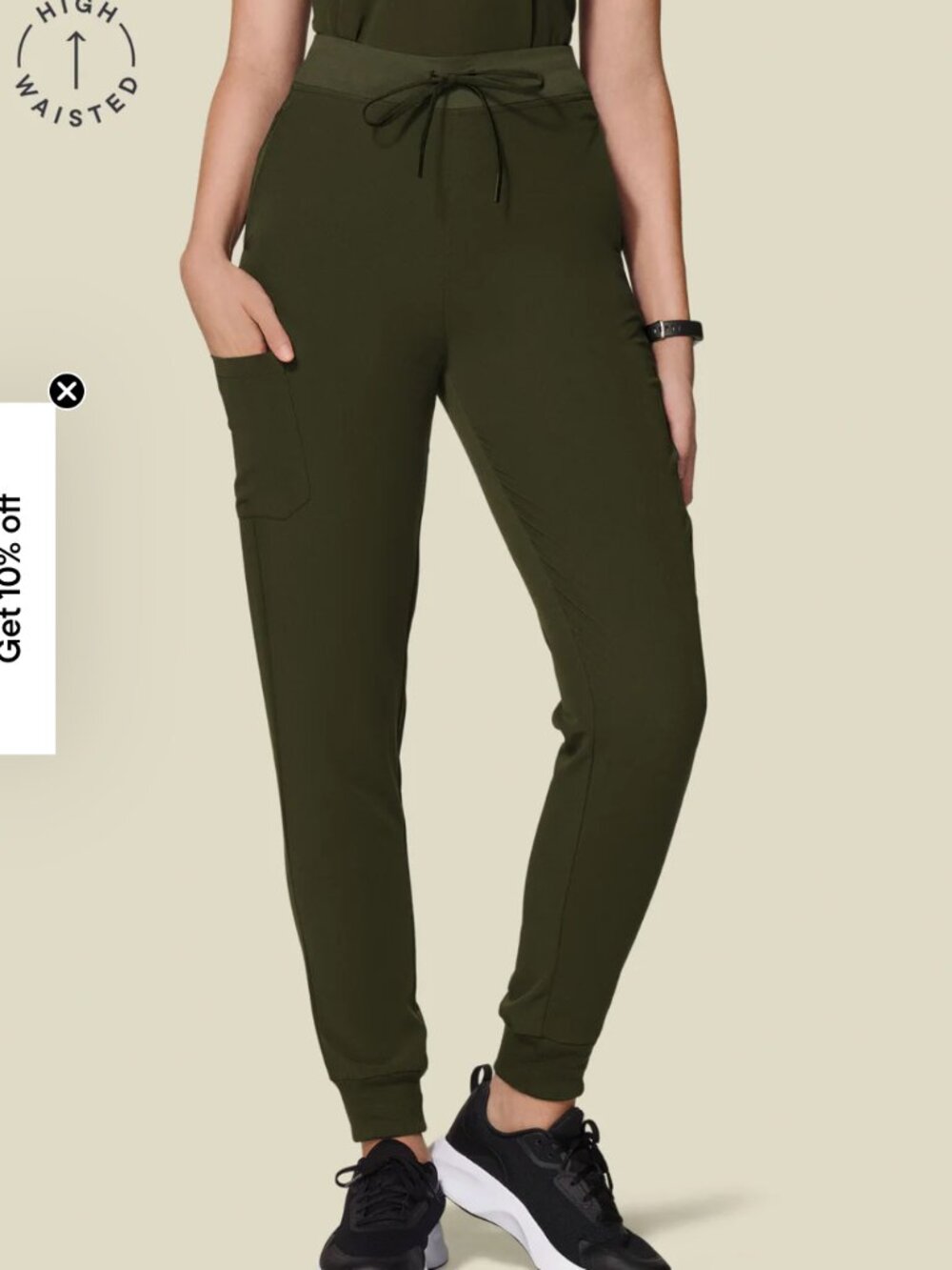 Mandala High-Waisted Joggers in Olive (size M)